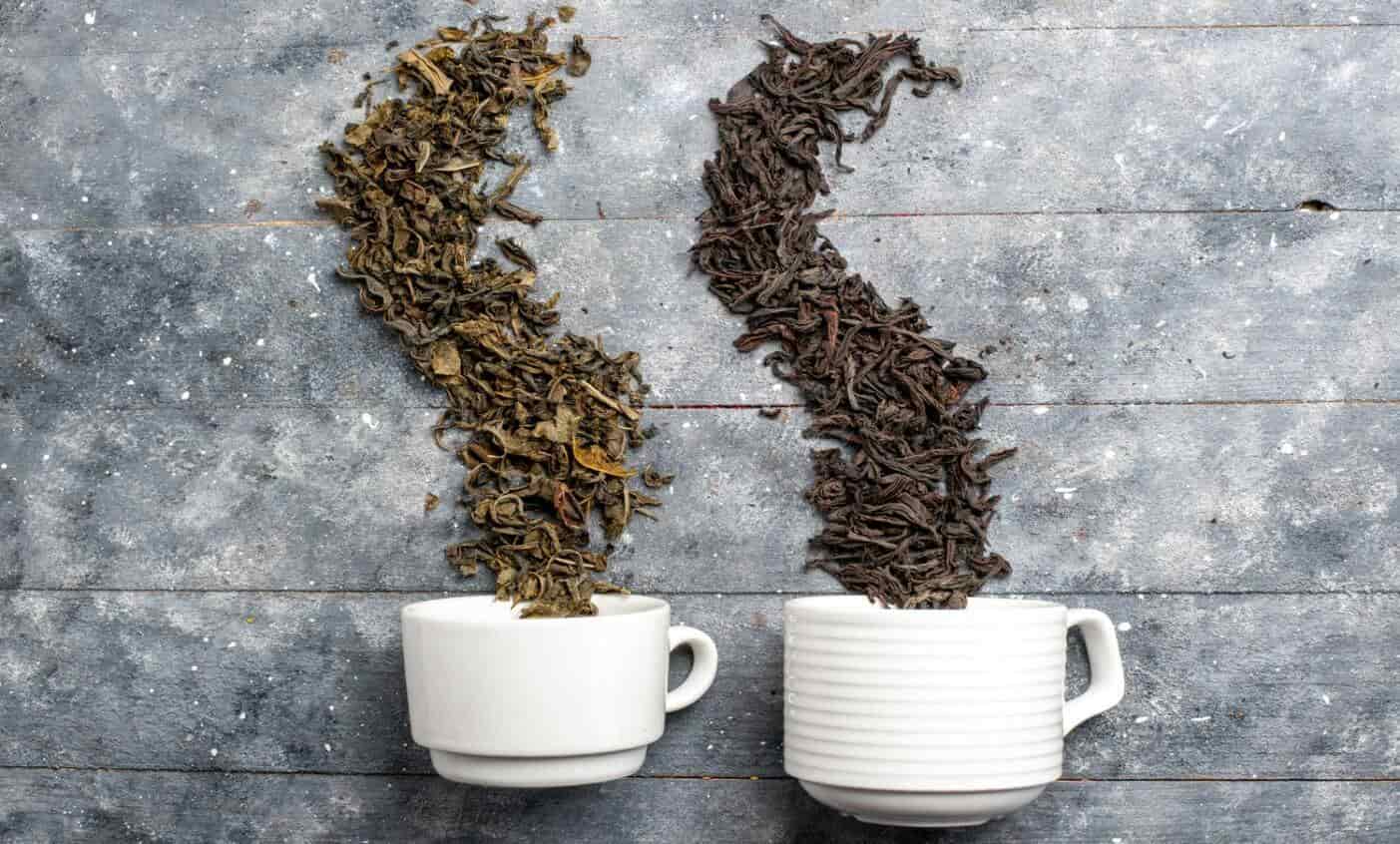 Chá preto vs. chá verde